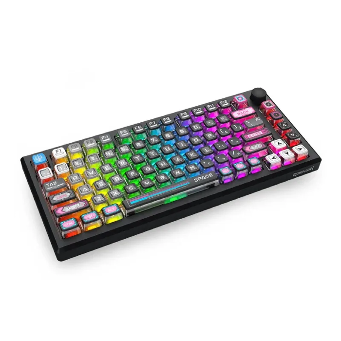 Picture of Redragon K732MC RGB Pro Uranus Pro Black TKL Aluminium Gasket Wireless Mechanical Keyboard - Bluetooth / Wired / 4000mAh / Black