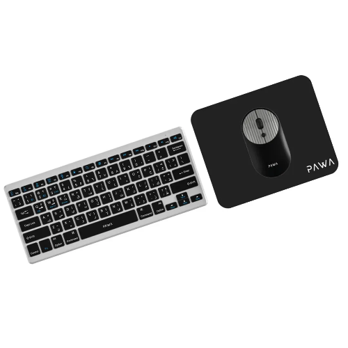 Picture of Pawa Dual Mode Wireless Keyboard and Mouse Set-Grey & Black