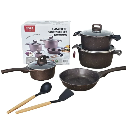 Picture of OSFE Granite Cookware Set 11 pcs - Brown