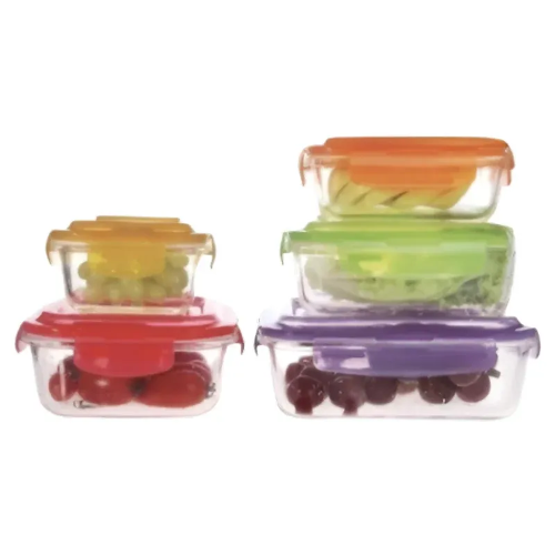 Picture of Westinghouse, Glass Storage Set, Multicolor Lids, Set of 5