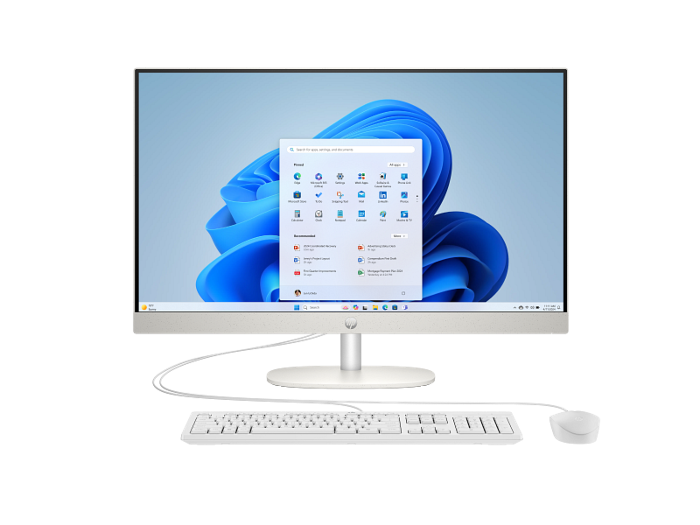 Picture of HP 27-CR2047NE AIO AI PC - Ultra 7 255U / 8GB / 512GB (NVMe M.2 SSD) / 27" FHD Non-Touch / 1YW / Shell White - Desktop