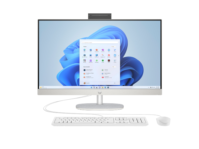 Picture of HP 27-CR0027NE AIO PC - i7-1355U / 16GB / 512GB (NVMe M.2 SSD) / 27" FHD Touch / 1YW / Shell White - Desktop