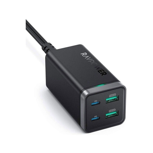Picture of RAVPower RP-PC136 PD Pioneer 65W 4-Port Wall Charger UK black offline