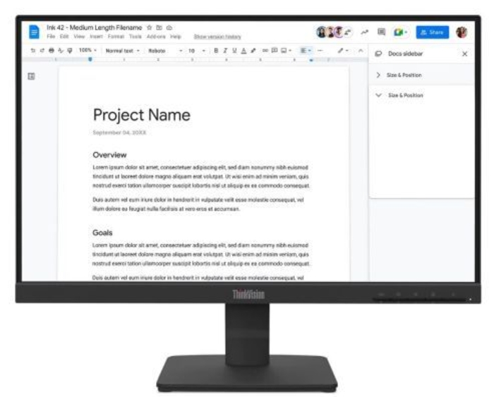Picture of Lenovo ThinkVision S22-4e 21.5"FHD 100Hz Monitor - 64CBKAT6UK