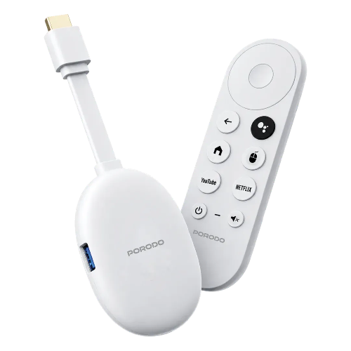 Picture of Porodo Blink 4K Android TV Stick with Air Mouse Remote Control - White