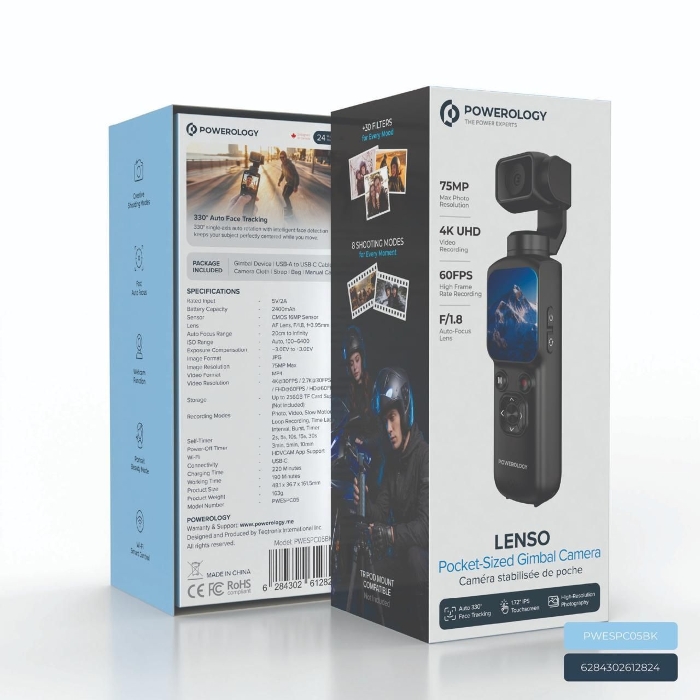 Picture of Powerology LENSO Pocket-Sized  Gimbal Camera