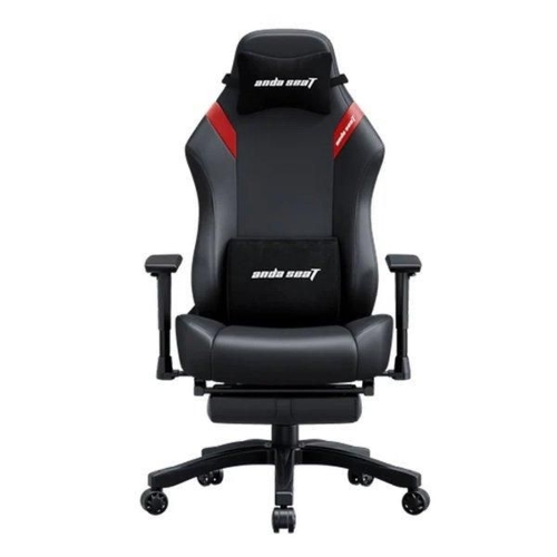 Picture of ANDASEAT Luna Pro Fabric Gaming Chair with Footrest - Black/Red