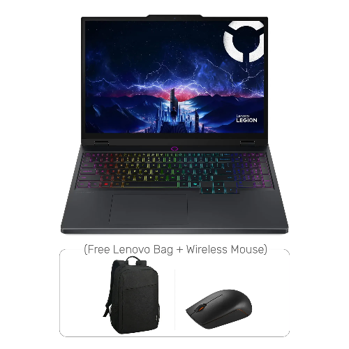 Picture of Lenovo Legion 5 15IRX10, i9-14900HX, 32GB D5 Ram, 1TB NVMe SSD, RTX 5070 8GB, 15.1" OLED 165Hz Display, RGB Keyboard, Win 11 Pro (License), Eclipse Black, (Free Gift Lenovo Bag + Wireless Mouse)