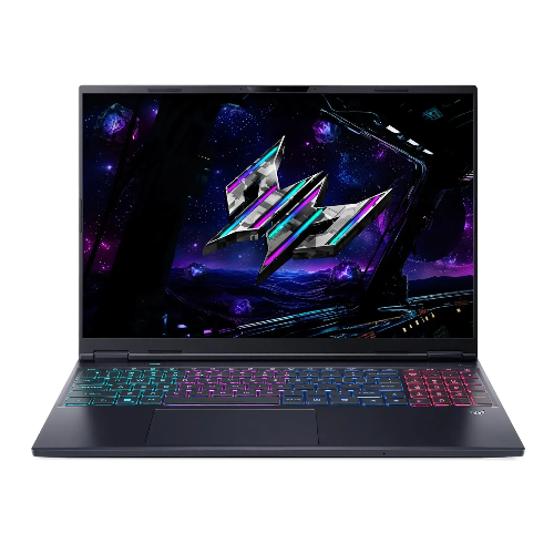 صورة جهاز Acer Predator Helios Neo 16S AI، بمعالج Intel Core Ultra 9 275HX، ذاكرة وصول عشوائي (RAM) سعة 64 جيجابايت، قرص تخزين SSD سعة 1 تيرابايت، بطاقة رسومات GeForce RTX 5070Ti سعة 12 جيجابايت، شاشة OLED مقاس 16 بوصة بدقة WQXGA، نظام تشغيل Windows 11 Home - لون أسود
