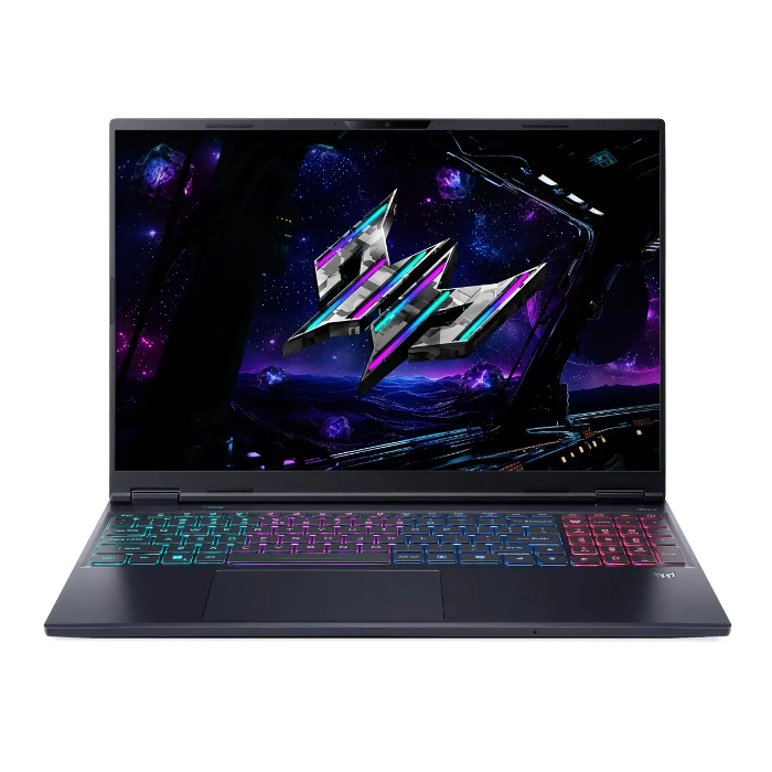صورة جهاز Acer Predator Helios Neo 16S AI، بمعالج Intel Core Ultra 9 275HX، ذاكرة وصول عشوائي (RAM) سعة 64 جيجابايت، قرص تخزين SSD سعة 1 تيرابايت، بطاقة رسومات GeForce RTX 5070Ti سعة 12 جيجابايت، شاشة OLED مقاس 16 بوصة بدقة WQXGA، نظام تشغيل Windows 11 Home - لون أسود