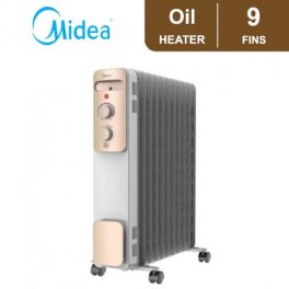 Midea Oil Heater 9 Fins 2,000W - White & Pink