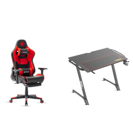 Bundle (gt gamez gaming chair red/black+Twisted Minds RGB ZShape Desk- 110x60x75cm)