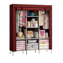 6+2 Layer Fancy and Portable Foldable Collapsible Closet/Cabinet Wine Red