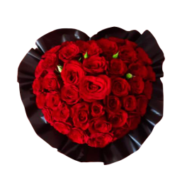 Red roses Love shape with wrap