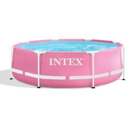 INTEX Pink Metal Frametm Pool, Ages +6,  244x76cm - 28290