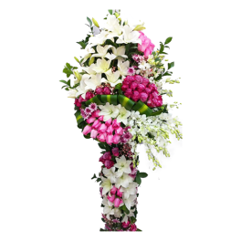 Pink & White flowers decorated bouquet