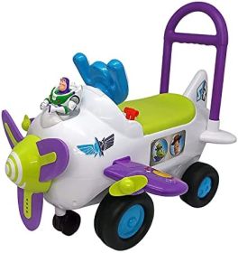 Kiddieland 51433 Buzz Lightyear Shaped Ride-On Plane with Push Handle