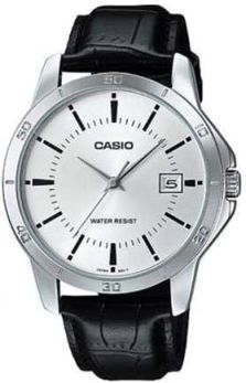 ساعة كاسيو MTP-V004L-7AUDF للرجال كاجوال (أسود وفضي)