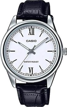 ساعة كاسيو النسائية كوارتز ، شاشة عرض تناظرية وحزام جلدي LTP-V005L-7B2UDF