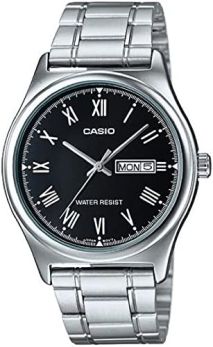 Casio MTP-V006D-1BUDF Stainless Steel Mens Watch Black Dial