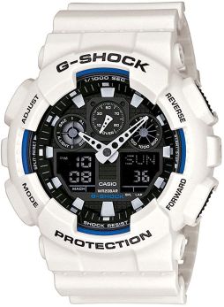 Casio Men's G-Shock White Resin Quartz Watch GA-100B-7ADR