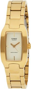Casio Women'S Gold Dial Stainless Steel Band Watch Ltp 1165N 9C, Quartz, Analog