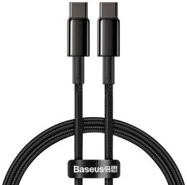 Baseus Tungsten Gold Fast Charging Data Cable Type-C to Type-C 100W 1m Black