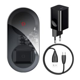 Baseus Simple 2in1 Wireless Charger Turbo Edition 24W（with 12V Charger）(EU)（Qi）Black