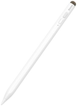 Baseus Smooth Writing Capacitive Stylus (Active + Passive version)-White (Containing universal Type-C 3A 0.5m USB wire in white*1, Active tip*1, Passive tip cap*1)