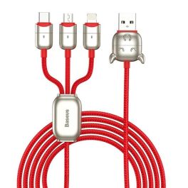 Baseus Year of the Ox One-for-three Data Cable USB For M+L+C 3.5A 1.2m-Red