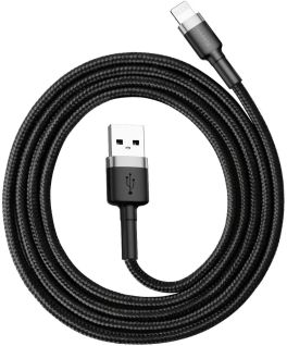 Baseus cafule Cable USB For lightning 2.4A 1M-Gray+Black