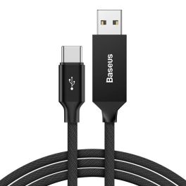 Baseus Artistic striped cable USB For Type-C 3A-5M-Black