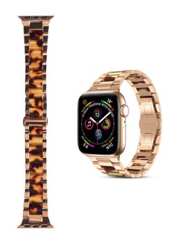 Wiwu Resin watch band for iWatch 42/44mm-Rose Gold Trtoise