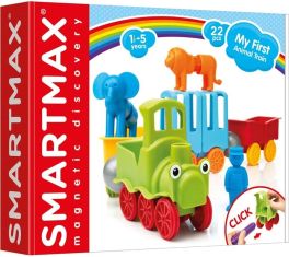 SMARTMAX - قطار حيواناتي الأول ، مجموعة ألعاب الاكتشاف المغناطيسي ، 15قطعة ، 1-5 سنوات
