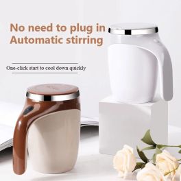 380ml Automatic Self Stirring Mug Coffee Milk Fruits Mixing Cup Electric Stainless Steel Lazy Rotating Mug Magnetic Stirring Cup 24844017