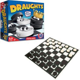 HTI Draughts Traditional Board Game - Strategy Board Game - Kids, Family Nights