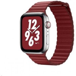 Coteetci W7 leather back loop band for Apple Watch 44mm-Red