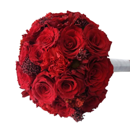 Round shaped red roses bouwuet