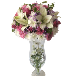 Different color flowers with Glass handle