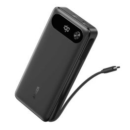 Anker Power Bank (20K, 87W, Built-In UBS-C Cable) -Black 