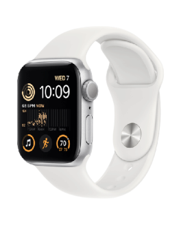 Apple Watch SE 2 40mm silver Aluminum Case with White Sport Band