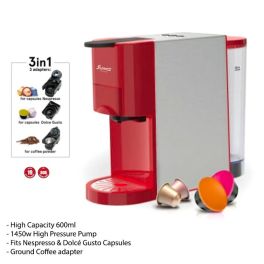 Sumo 3 IN 1 Multi Capsule Coffee Machine SCM-28,1450W-Red