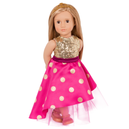Our Generation Doll Sarah With Long Festive Dress & Tiara
