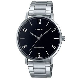 Casio Men's Stainless Steel Minimalistic Black Dial 3-Hand Analog Watch MTP-VT01D-1B2UDF