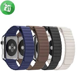Coteetci W7 leather back loop band for Apple Watch 44mm