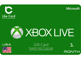 Xbox Live gift cards 1/3/12 Month USA