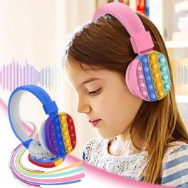 Simple Cute Colored Bluetooth Stereo Headset Head-mounted Private Mode Headphones - Pink