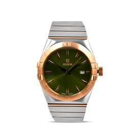 Raban Watch Stainless Steel 316 L (Style Omega Constilation) With Green Dial SILVER / ROSE