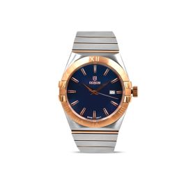 Raban Watch Stainless Steel Two Tone 316 L (Style Omega Constilation) With Blue Dial.