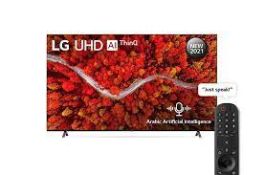 LG UHD 4K TV 82 "سلسلة UP80 ، تصميم الشاشة السينمائية HDR WebOS Smart AI ThinQ